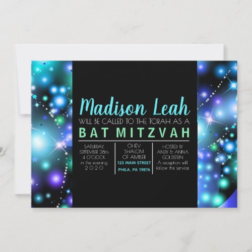 GALAXY STARS Bat Mitzvah Invitation