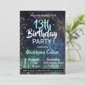 Galaxy Stars Birthday Party Invitation (Standing Front)