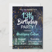 Galaxy Stars Birthday Party Invitation (Front)