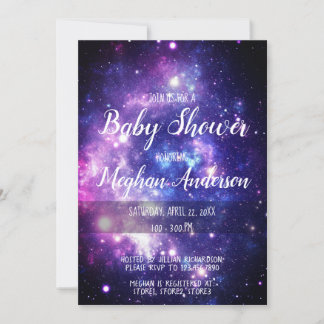 Galaxy Stars Celestial Outer Space Baby Shower Invitation