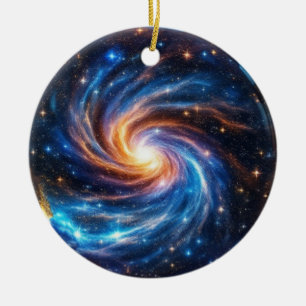 Galaxy Stars Healing Crystal Universe Ceramic Ornament