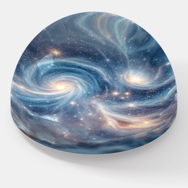 Galaxy Stars Healing Crystal Universe Paperweight (Angled)