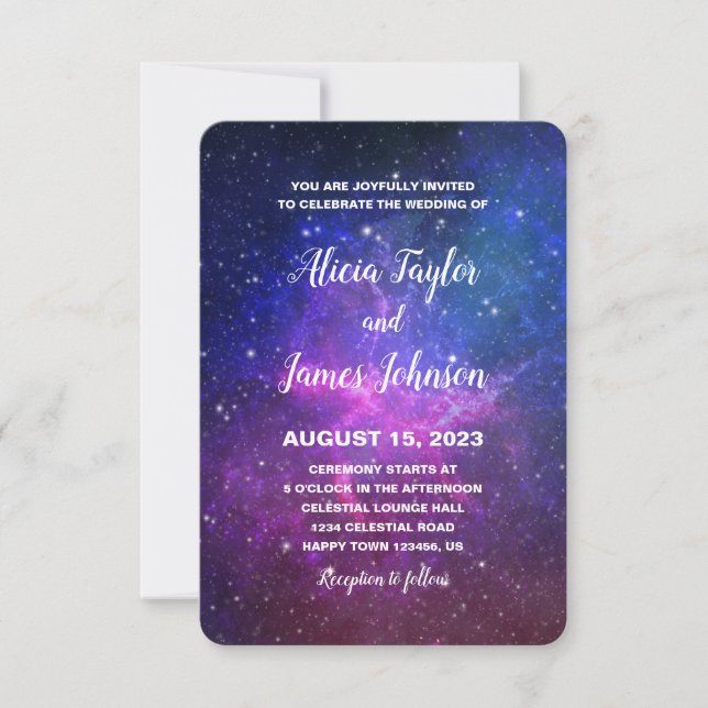 Galaxy Stars Invitation Wedding Birthday (Front)