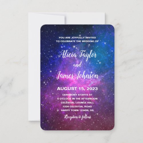 Galaxy Stars Invitation Wedding Birthday