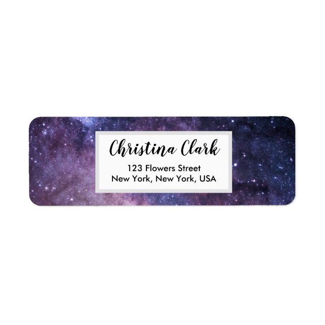 Galaxy Stars Night Personalized Custom Address Label (Front)