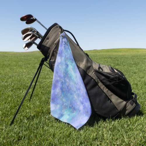 Galaxy Stars Night Sky Stars Blue Psychedelic Golf Towel