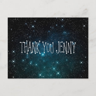 Galaxy Stars Night Thank You Personalized Postcard
