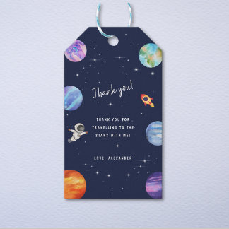 Galaxy Stars Outer Space Birthday Thank you Favor Gift Tags