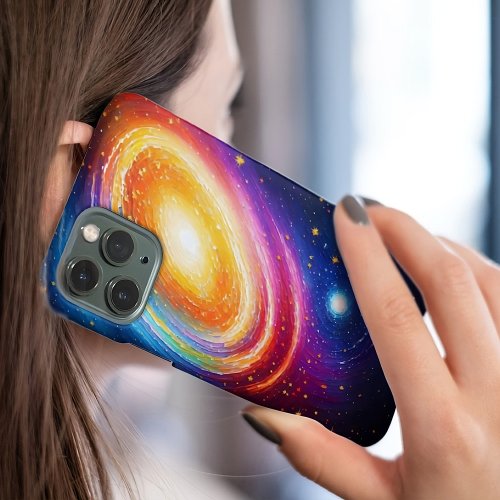 galaxy stars space abstraction bright colorful  iPhone 11 case