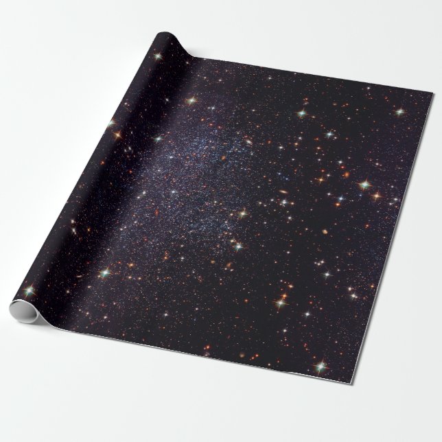 Galaxy Stars Space Geek Wrapping Paper (Unrolled)