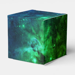 Galaxy Stars Space Green Neon Pattern Favor Boxes