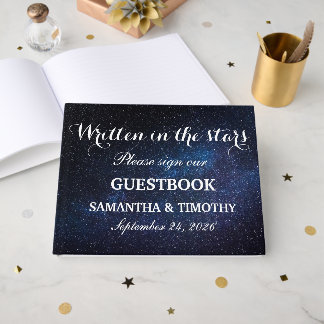 Galaxy Stars Starry Night Celestial Wedding Guest Book
