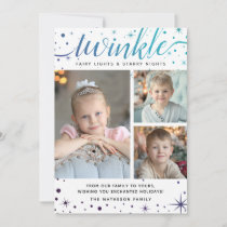 Galaxy Stars TWINKLE Enchanted | Teal &amp; Purple Holiday Card