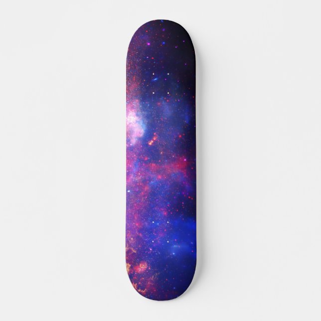 Galaxy Stars Universe Sky Blue Space Cosmic Skateb Skateboard (Front)