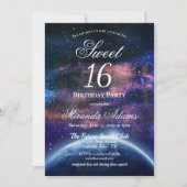Galaxy Sweet Sixteen Birthday Invitation (Front)