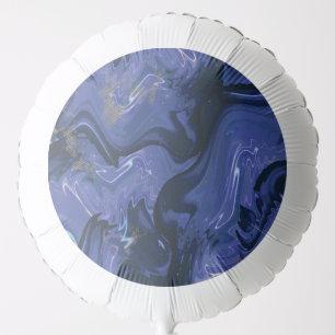 Galaxy Swirl Blue Glitter Abstract Cosmic Pattern  Balloon