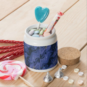 Galaxy Swirl Blue Glitter Abstract Cosmic Pattern Candy Jar