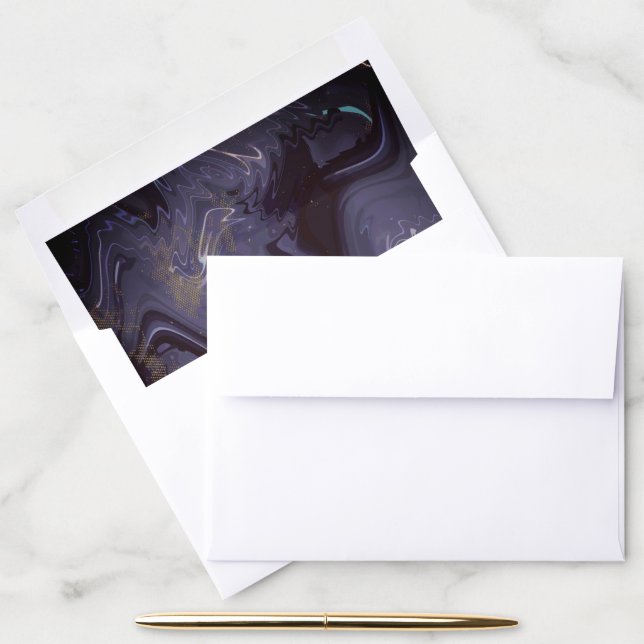 Galaxy Swirl Blue Glitter Abstract Cosmic Pattern  Envelope Liner (Desk)