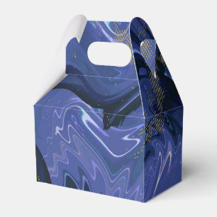 Galaxy Swirl Blue Glitter Abstract Cosmic Pattern Favor Boxes