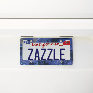 Galaxy Swirl Blue Glitter Abstract Cosmic Pattern License Plate Frame