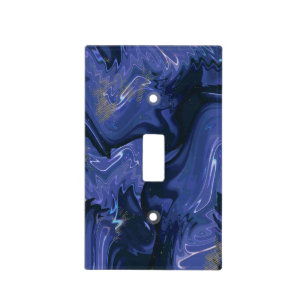 Galaxy Swirl Blue Glitter Abstract Cosmic Pattern Light Switch Cover