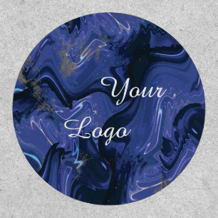 Galaxy Swirl Blue Glitter Abstract Cosmic Pattern Patch
