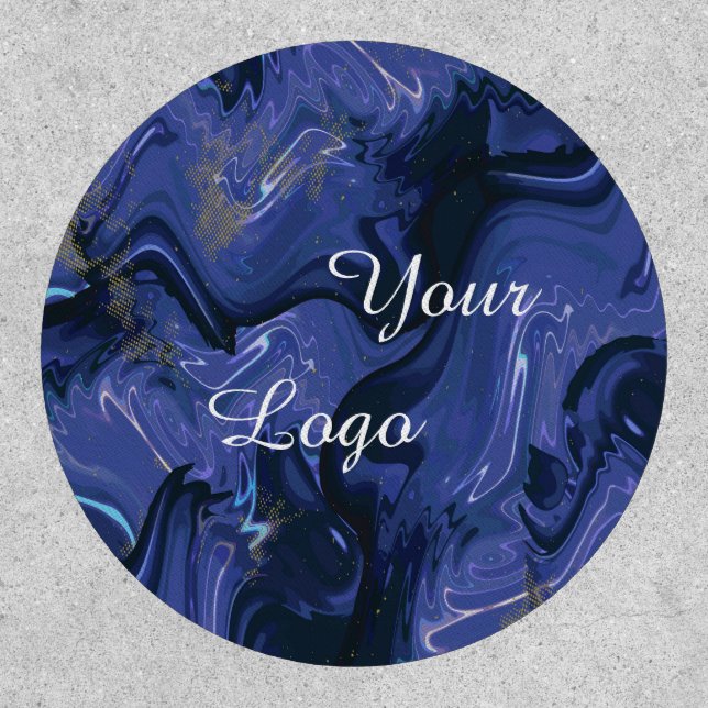 Galaxy Swirl Blue Glitter Abstract Cosmic Pattern  Patch (Front)