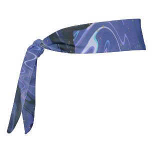 Galaxy Swirl Blue Glitter Abstract Cosmic Pattern Tie Headband