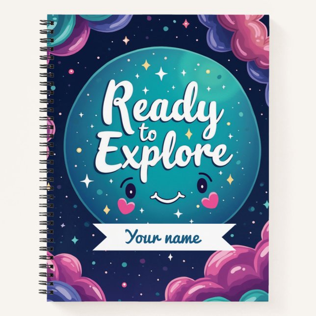Galaxy Swirl Notebook with Editable Name (Front)