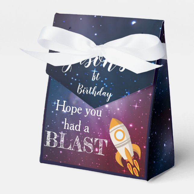 Galaxy Themed | 1st Birthday Party | Favor Box (Front Side)
