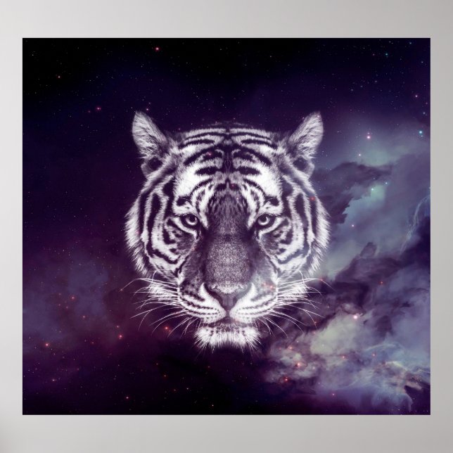 Galaxy Tiger Face Wallpaper Poster (Front)