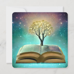 Galaxy Tree Open Book Holiday Card