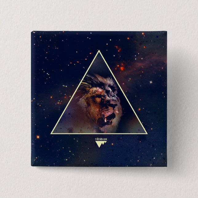 Galaxy Triangle Lion Head - Trendium Authentic Button (Front)