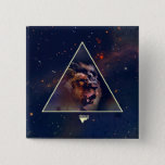 Galaxy Triangle Lion Head - Trendium Authentic Button at Zazzle