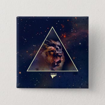 Galaxy Triangle Lion Head - Trendium Authentic Button by TRENDIUM at Zazzle