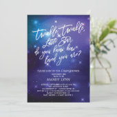 Galaxy Twinkle Twinkle Star Baby Shower Invitation (Standing Front)