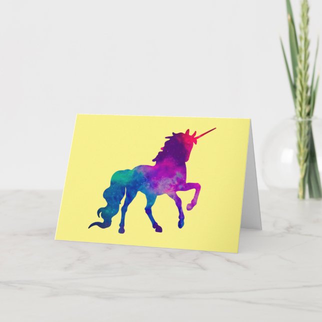 Galaxy Unicorn in Sky Colors of Blue and Purple, Z Card (Front)