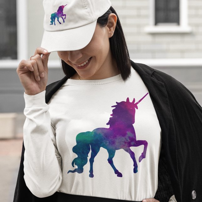Galaxy Unicorn Sky Blue Purple Women's Long Sleeve T-Shirt (Galaxy Unicorn Sky Blue Purple Women's Long Sleeve T-Shirt)