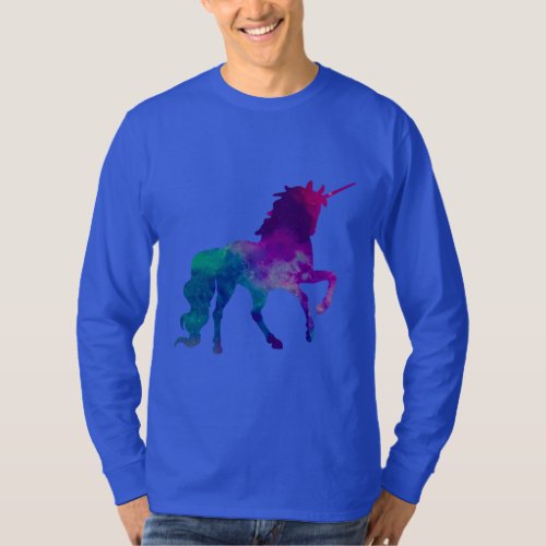 Galaxy Unicorn Sky Colors of Blue and Purple ZKOA T_Shirt