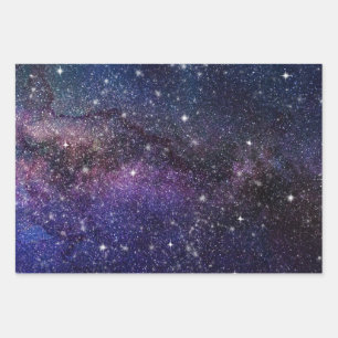 Galaxy, Universe, Men & Women, Space Pattern Wrapping Paper Sheets