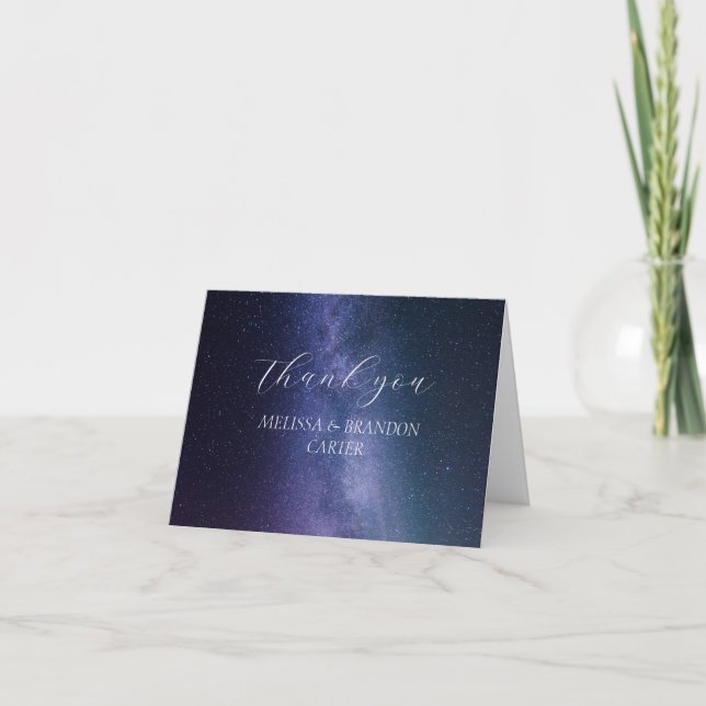 Galaxy Universe Mystical Wedding Thank you  Card (Front)