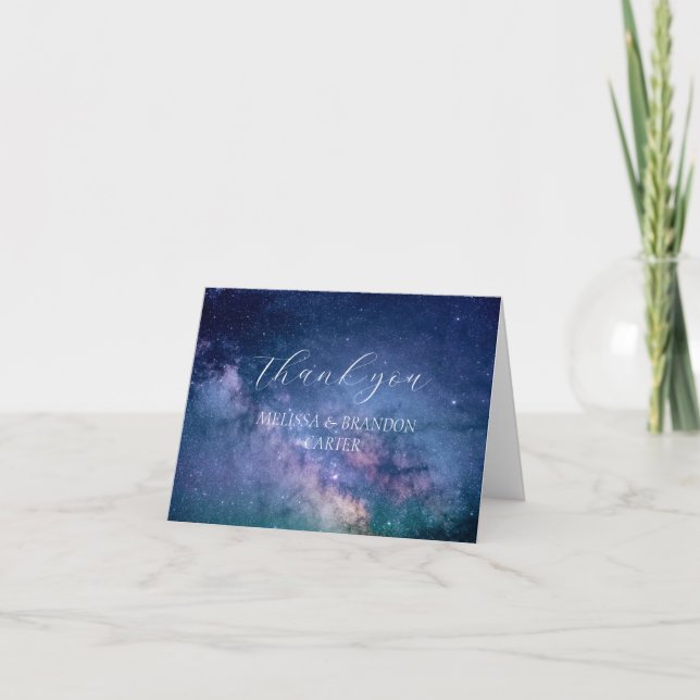 Galaxy Universe Mystical Wedding Thank you  Card (Front)