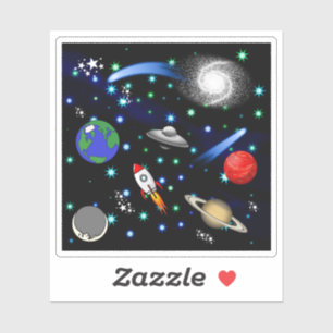 Galaxy Universe - Planets, Stars, Comets, Rockets Sticker