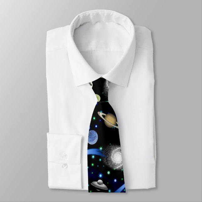 Galaxy Universe - Planets, Stars, Comets, Rockets Tie (Tied)