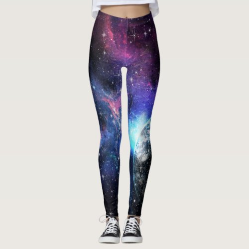 Galaxy Universe Stars Outer Space Gift Pattern Leggings