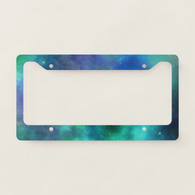 Galaxy, Universe, Stars, Outer Space Gift Pattern License Plate Frame (Front)