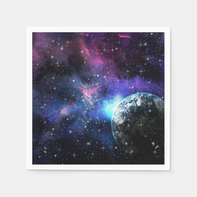 Galaxy, Universe, Stars, Outer Space Gift Pattern Napkins (Front)