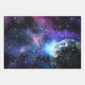 Galaxy, Universe, Stars, Outer Space Gift Pattern Wrapping Paper Sheets (Front 3)