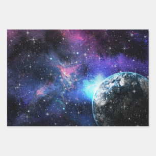 Galaxy, Universe, Stars, Outer Space Gift Pattern Wrapping Paper Sheets