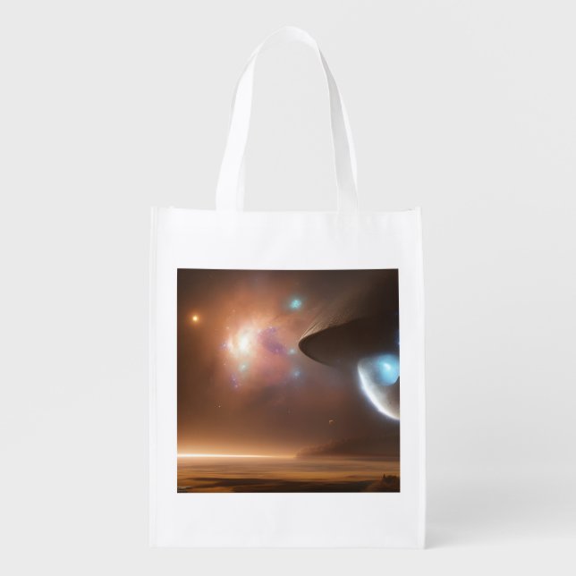 Galaxy, Universe, Stars, Outer Space   Grocery Bag (Front)